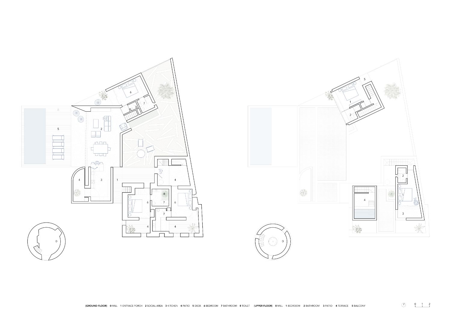 Plan drawing of Casa Cabrita Moleiro