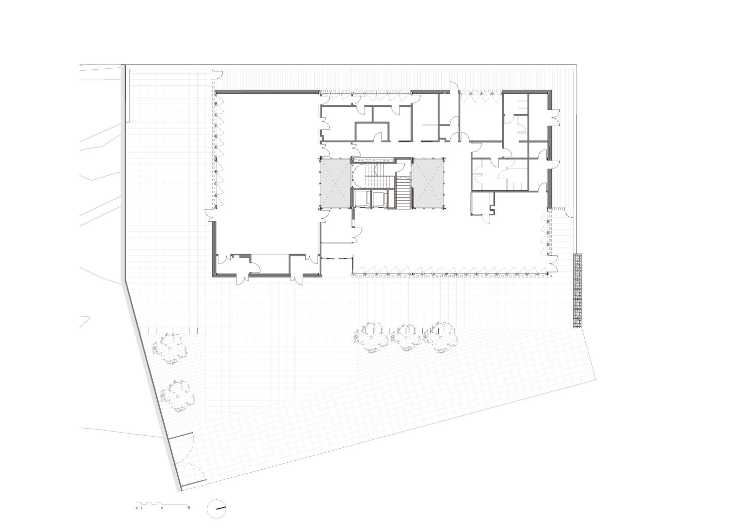 Ground floor plan drawing of Centre for Community Life in Trinitat Vella