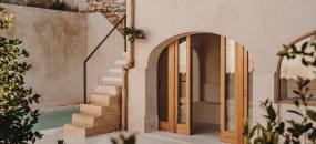 Exterior facade view from courtyard