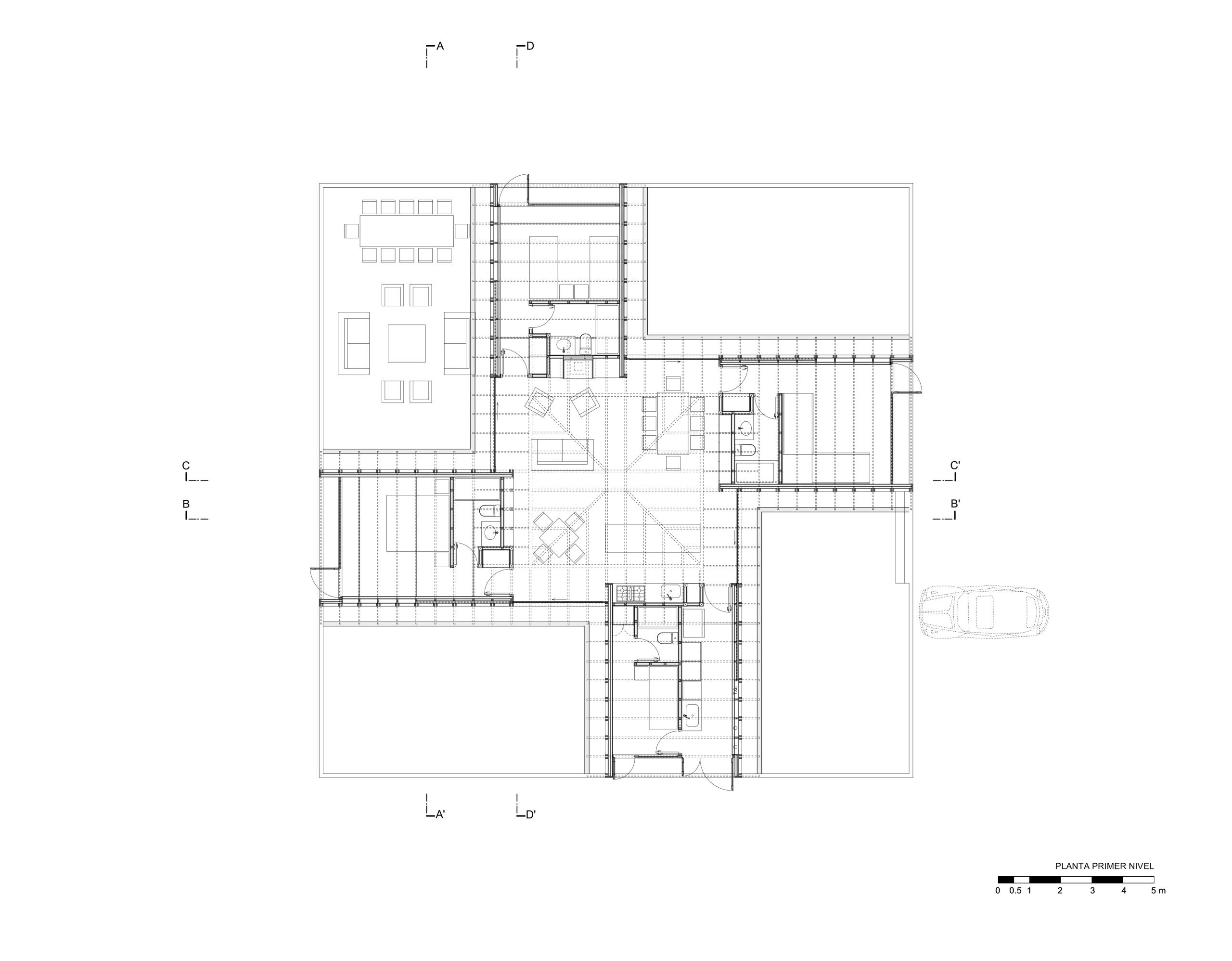 Plan drawing of Casa en el Peumo