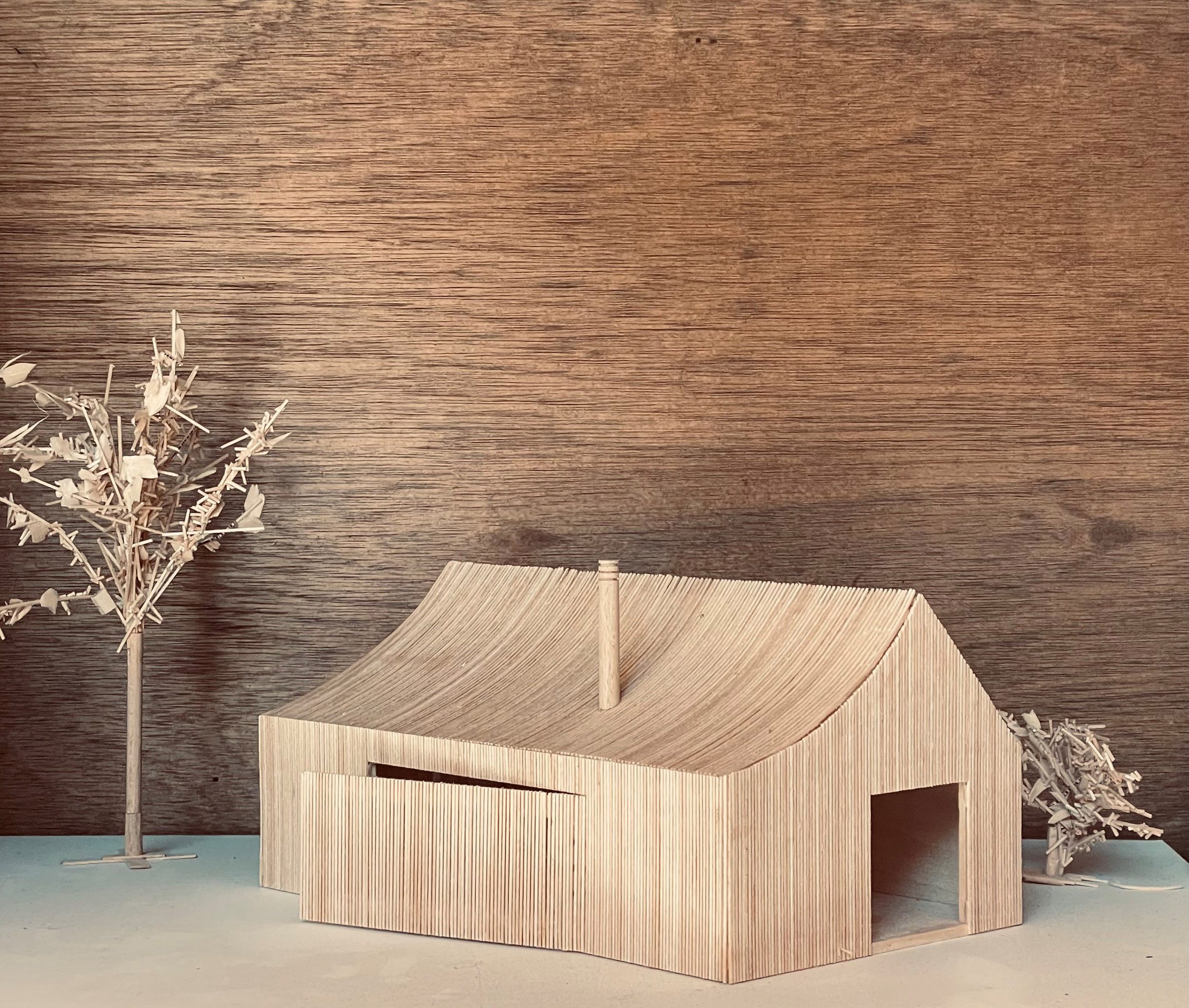 Wooden model of Shady Shed