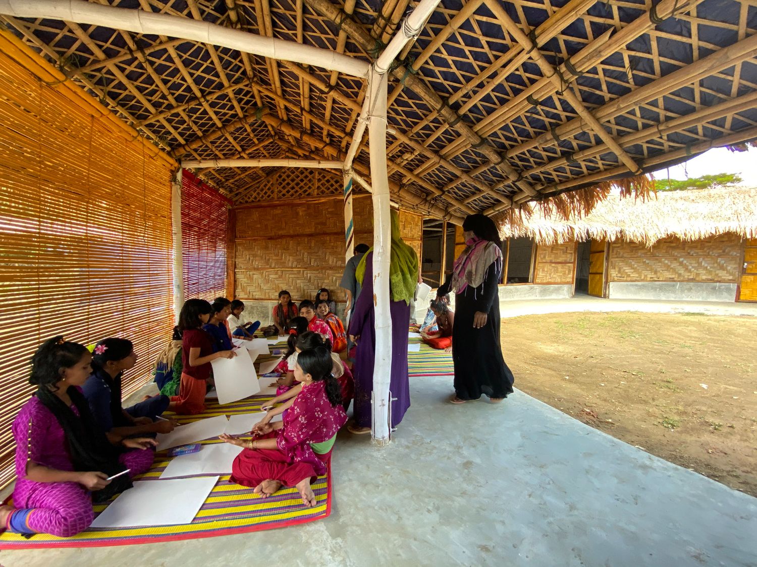Girls studying at Safe Space for Rohingya Women & Girls