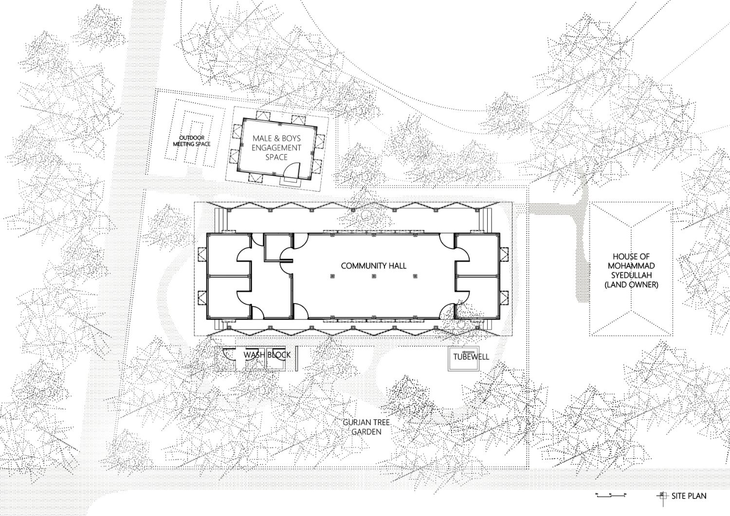 Hindupara Integrated Community Center site plan drawing