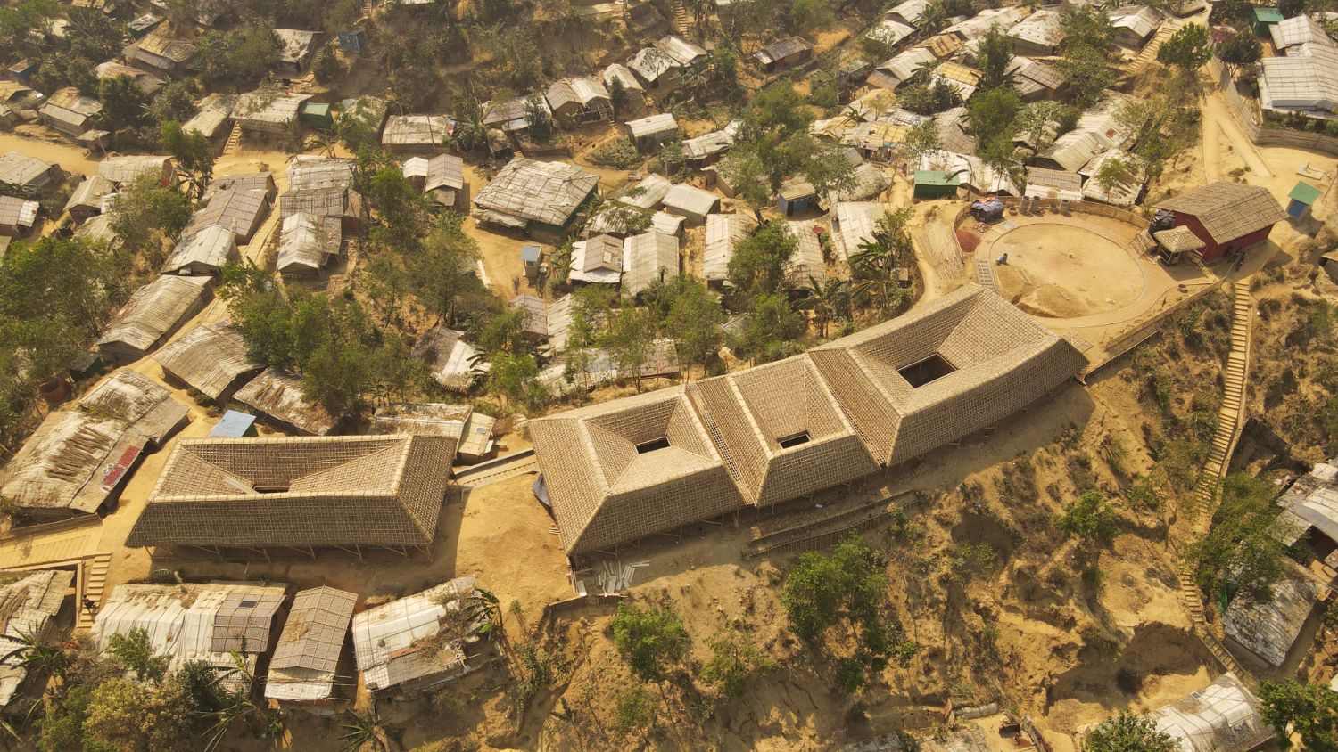 Aerial view of Rohingya Cultural Memory Centre