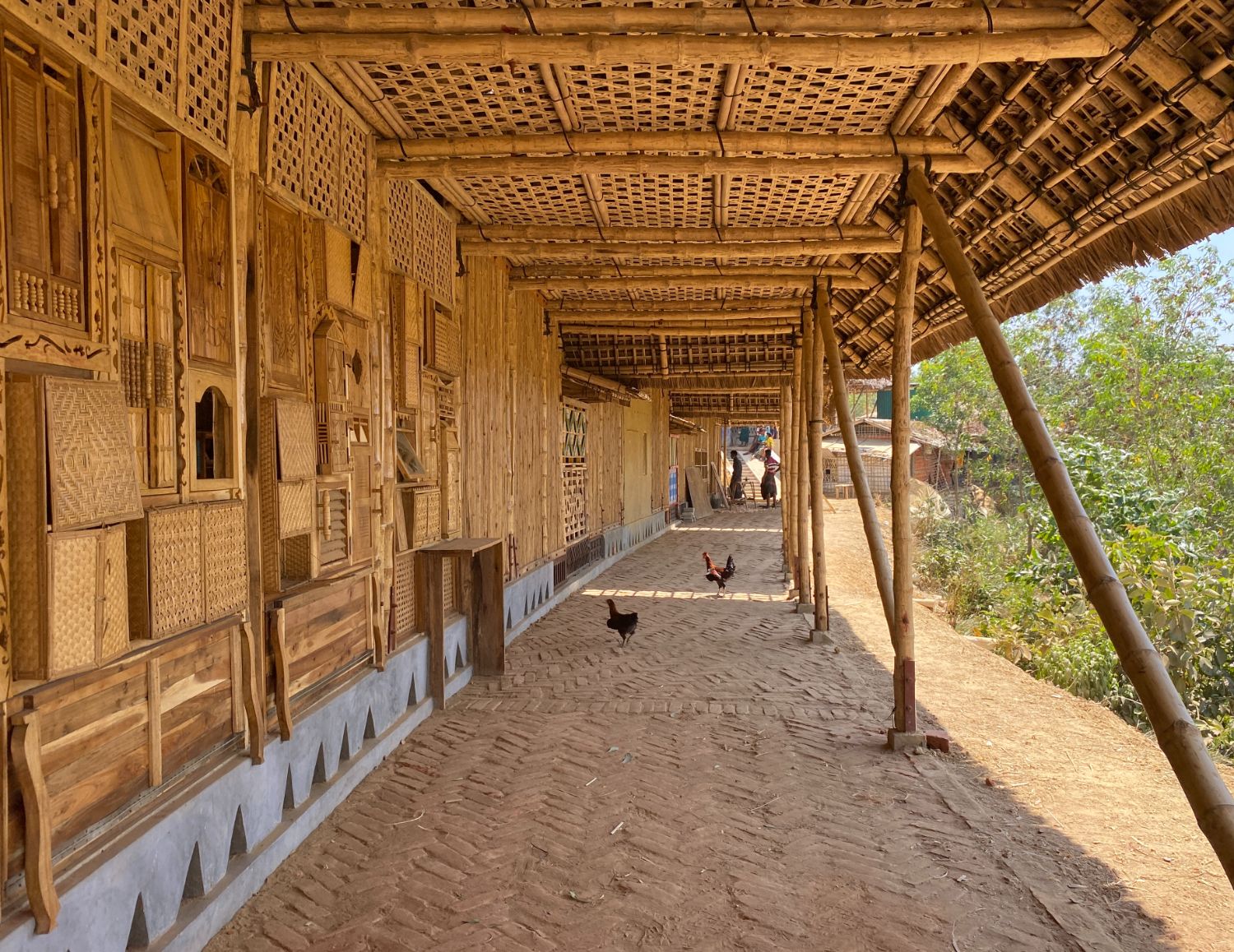 Exterior pathway of Rohingya Cultural Memory Centre