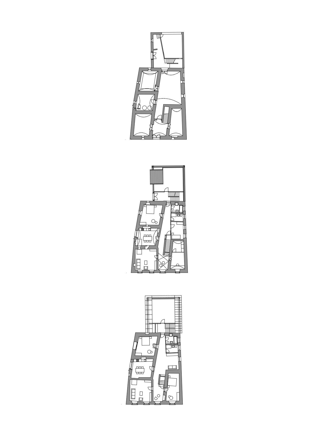 Plan drawings of Casa S Vicosoprano